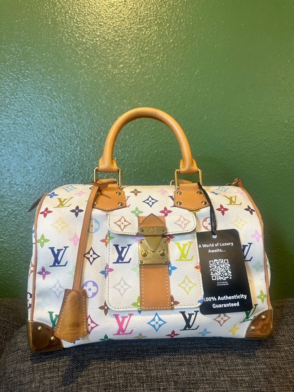 SOLD Louis Vuitton Murakami White Speedy 30 with COA